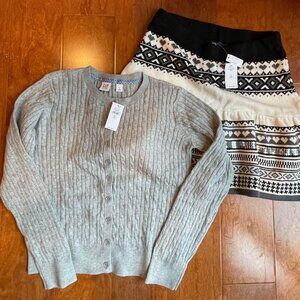 Girls Cable Knit Sweater and Skirt Set